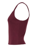 BELLA + CANVAS 1012 Women's Micro Rib Spaghetti Strap Tank - Solid Maroon Blend - side