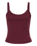 BELLA + CANVAS 1012 Women's Micro Rib Spaghetti Strap Tank - Solid Maroon Blend - front