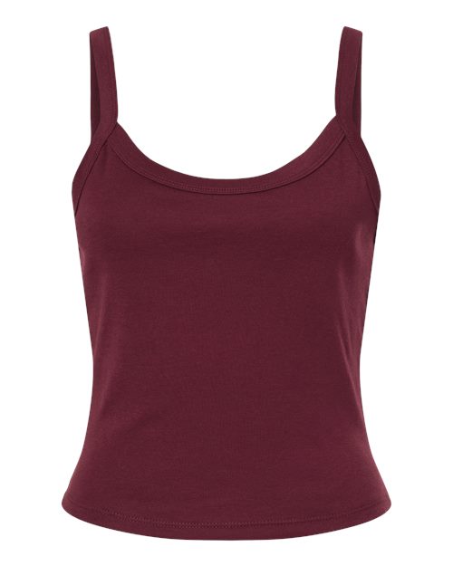 BELLA + CANVAS 1012 Women's Micro Rib Spaghetti Strap Tank - Solid Maroon Blend - front