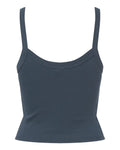BELLA + CANVAS 1012 Women's Micro Rib Spaghetti Strap Tank - Solid Vintage Navy Blend - back