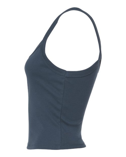 BELLA + CANVAS 1012 Women's Micro Rib Spaghetti Strap Tank - Solid Vintage Navy Blend - side
