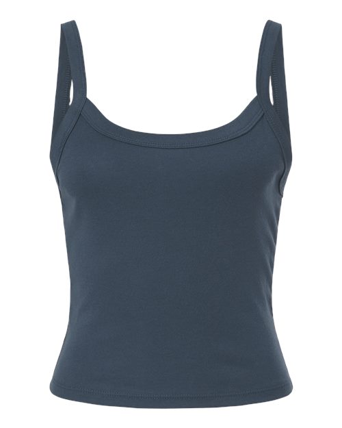 BELLA + CANVAS 1012 Women's Micro Rib Spaghetti Strap Tank - Solid Vintage Navy Blend - front
