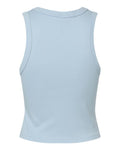 BELLA + CANVAS 1019 Women's Micro Rib Racer Tank - Solid Baby Blue Blend - back