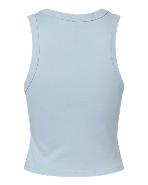 BELLA + CANVAS 1019 Women's Micro Rib Racer Tank - Solid Baby Blue Blend - back
