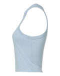 BELLA + CANVAS 1019 Women's Micro Rib Racer Tank - Solid Baby Blue Blend - side