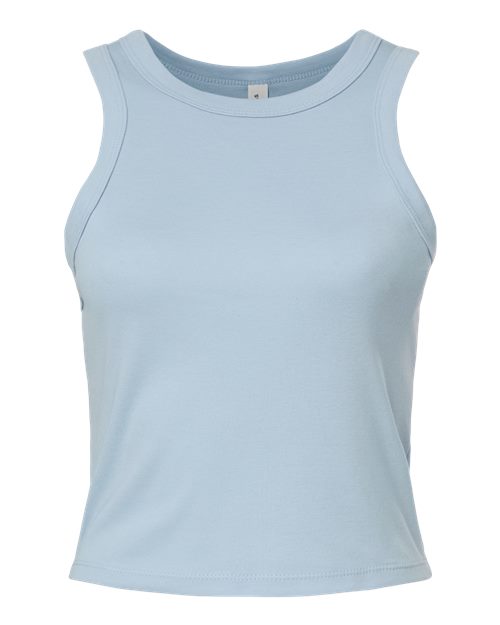 BELLA + CANVAS 1019 Women's Micro Rib Racer Tank - Solid Baby Blue Blend - front