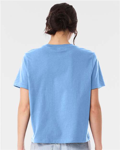 BELLA + CANVAS 6110 Women's 6 oz. Heavyweight Tee - Carolina Blue - model back