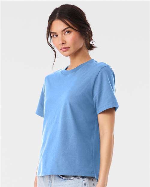BELLA + CANVAS 6110 Women's 6 oz. Heavyweight Tee - Carolina Blue - model side