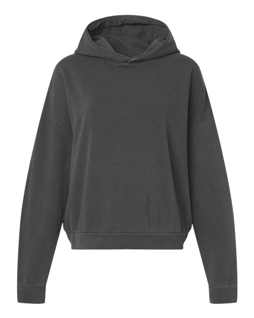 Independent Trading Co. PRM2600 Women's California Wave Wash Sunday Hooded Sweatshirt - Pigment Black - front