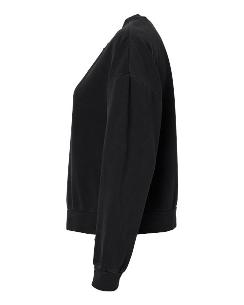 Independent Trading Co. PRM2700 Women's California Wave Wash Sunday Crewneck Sweatshirt - Black - side