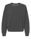 Independent Trading Co. PRM2700 Women's California Wave Wash Sunday Crewneck Sweatshirt - Pigment Black - front