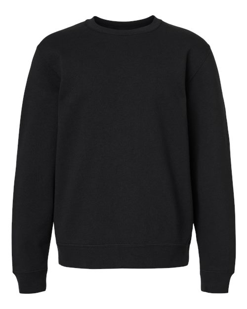 Independent Trading Co. SS3001Y Youth Midweight Crewneck Sweatshirt - Black - front