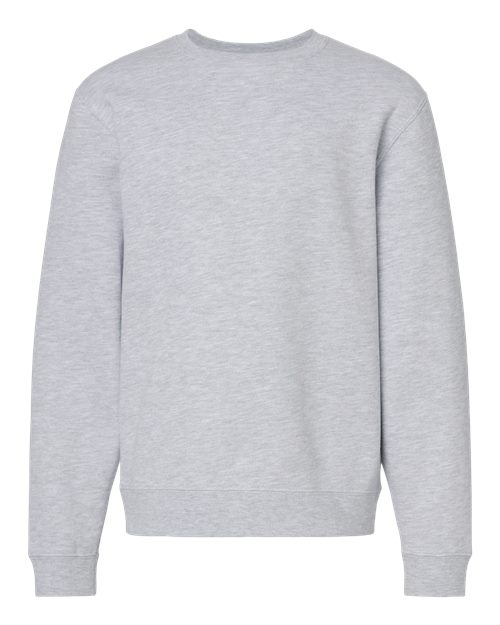 Independent Trading Co. SS3001Y Youth Midweight Crewneck Sweatshirt - Grey Heather - front