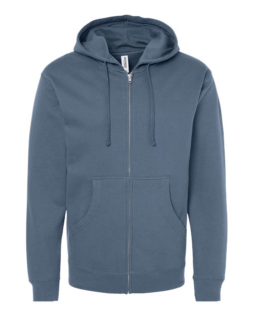 Independent Trading Co. SS4500Z Midweight Full-Zip Hooded Sweatshirt - Storm Blue - front