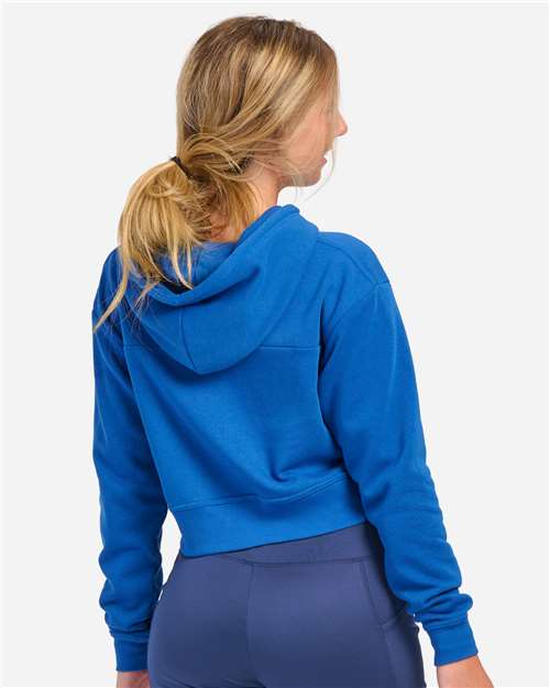 Boxercraft BW5404 Women's Cropped Fleece Hooded Sweatshirt - Electric Royal - model back