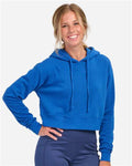 Boxercraft BW5404 Women's Cropped Fleece Hooded Sweatshirt - Electric Royal - model front