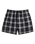 Boxercraft BW6501 Women's Flannel Shorts - Black/ White Plaid - front