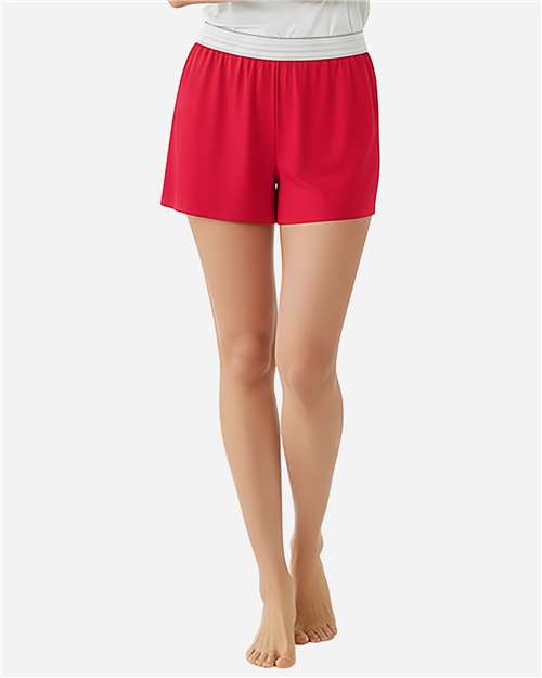 Boxercraft BW6504 Women's Essential Spirit Shorts - True Red - model front