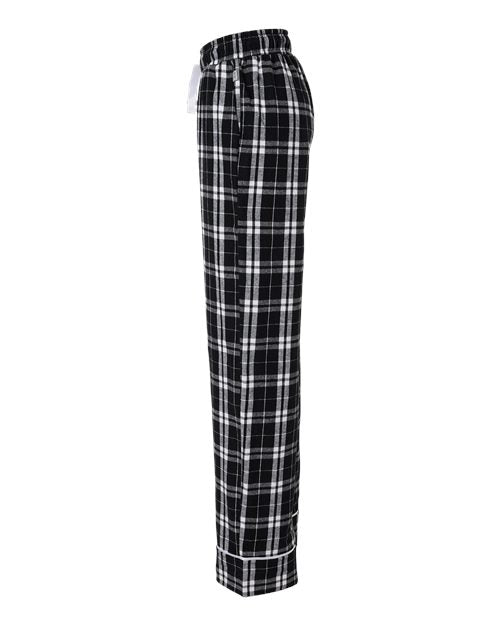 Boxercraft BW6603 Women's Cuff Flannel Pants - Black/ White Plaid - side