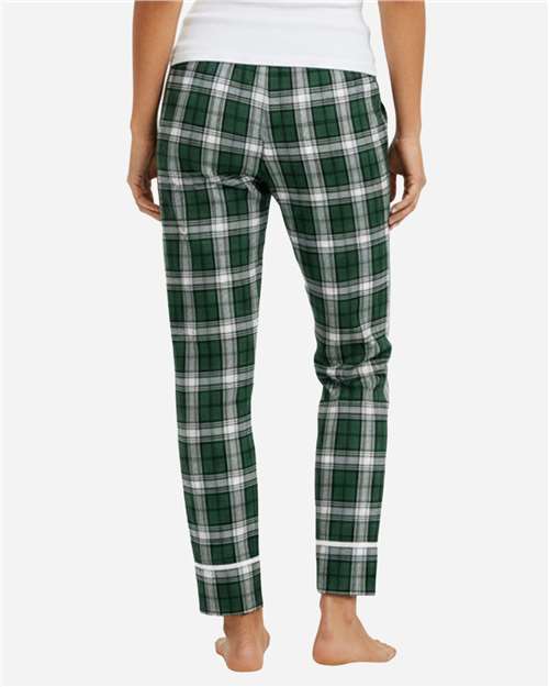 Boxercraft BW6603 Women's Cuff Flannel Pants - Green/ White Plaid - model back