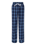 Boxercraft BW6603 Women's Cuff Flannel Pants - Navy/ Columbia Plaid - front