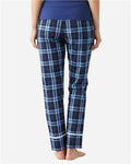 Boxercraft BW6603 Women's Cuff Flannel Pants - Navy/ Columbia Plaid - model back
