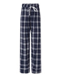 Boxercraft BW6603 Women's Cuff Flannel Pants - Navy/ Silver Plaid - front