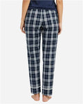 Boxercraft BW6603 Women's Cuff Flannel Pants - Navy/ Silver Plaid - model back
