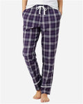 Boxercraft BW6603 Women's Cuff Flannel Pants - Purple/ White Plaid - front