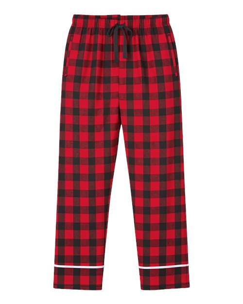Boxercraft BW6603 Women's Cuff Flannel Pants - Red/ Black Buffalo - front
