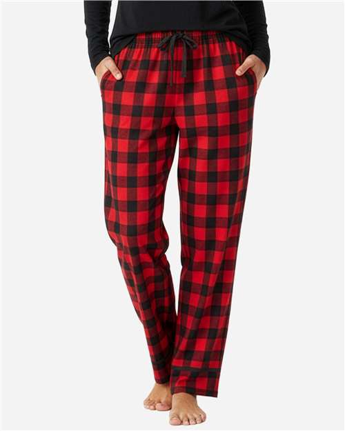Boxercraft BW6603 Women's Cuff Flannel Pants - Red/ Black Buffalo - model front