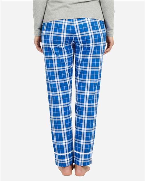 Boxercraft BW6603 Women's Cuff Flannel Pants - Royal/ Silver Plaid - model back