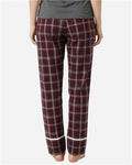 Boxercraft BW6603 Women's Cuff Flannel Pants - Varsity Maroon Oxford Plaid - model back