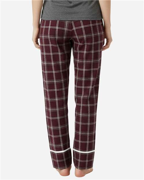 Boxercraft BW6603 Women's Cuff Flannel Pants - Varsity Maroon Oxford Plaid - model back