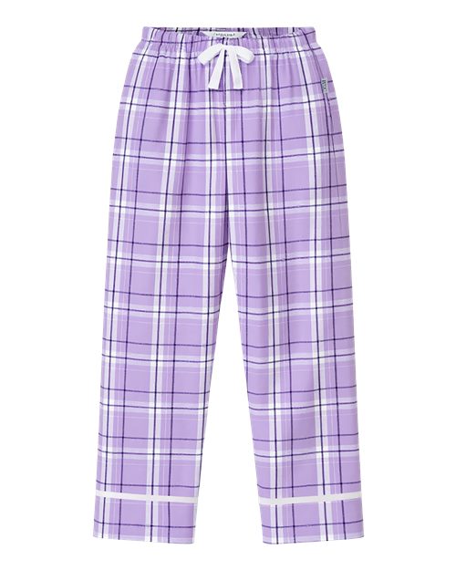 Boxercraft BW6603 Women's Cuff Flannel Pants - Lavender Carnegie Plaid - front