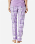 Boxercraft BW6603 Women's Cuff Flannel Pants - Lavender Carnegie Plaid - model back