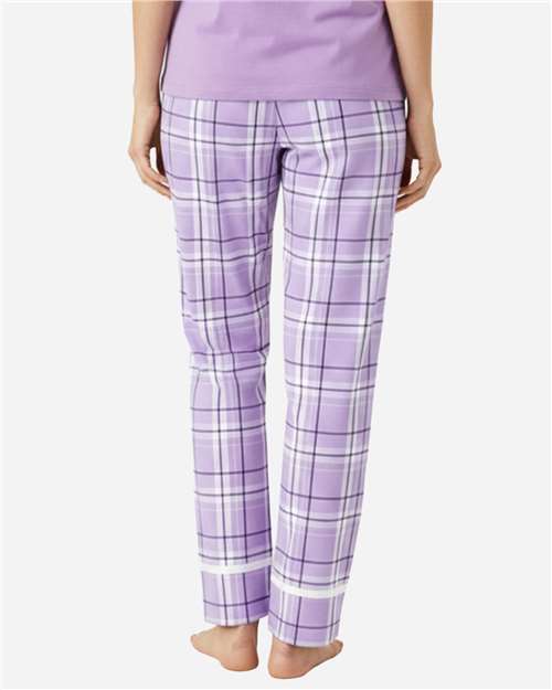 Boxercraft BW6603 Women's Cuff Flannel Pants - Lavender Carnegie Plaid - model back