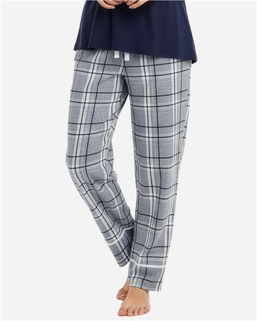 Boxercraft BW6603 Women's Cuff Flannel Pants - Oxford Carnegie Plaid - model front