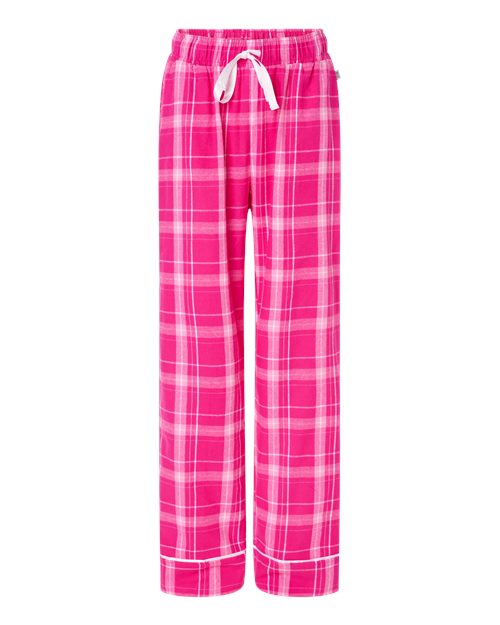 Boxercraft BW6603 Women's Cuff Flannel Pants - Pink Carnegie Plaid - front