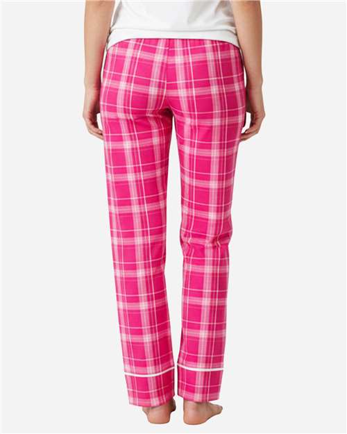 Boxercraft BW6603 Women's Cuff Flannel Pants - Pink Carnegie Plaid - model back