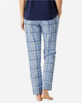 Boxercraft BW6603 Women's Cuff Flannel Pants - Sky Blue Carnegie Plaid - back