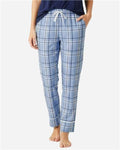 Boxercraft BW6603 Women's Cuff Flannel Pants - Sky Blue Carnegie Plaid - front