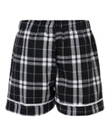 Boxercraft BY6501 Youth Flannel Shorts - Black/ White Plaid - back