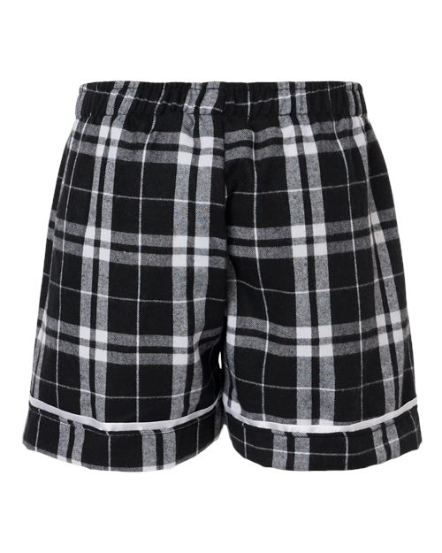 Boxercraft BY6501 Youth Flannel Shorts - Black/ White Plaid - back