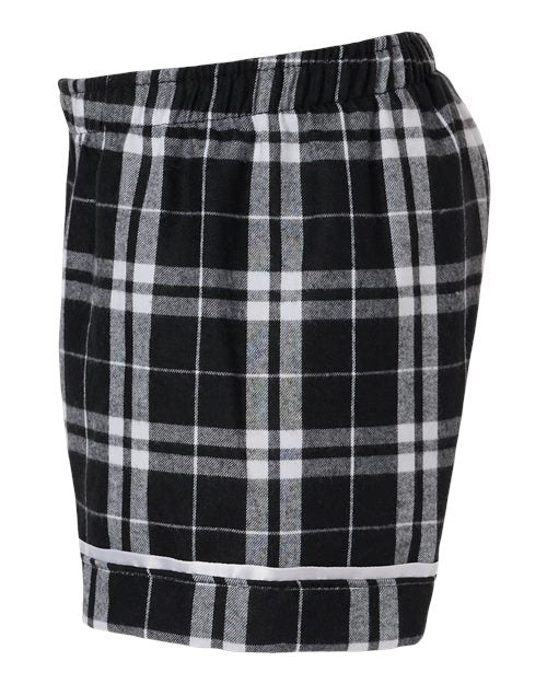 Boxercraft BY6501 Youth Flannel Shorts - Black/ White Plaid - side