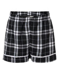 Boxercraft BY6501 Youth Flannel Shorts - Black/ White Plaid - front