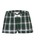 Boxercraft BY6501 Youth Flannel Shorts - Green/ White Plaid - front