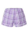 Boxercraft BY6501 Youth Flannel Shorts - Lavender Carnegie Plaid - back