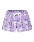 Boxercraft BY6501 Youth Flannel Shorts - Lavender Carnegie Plaid - front