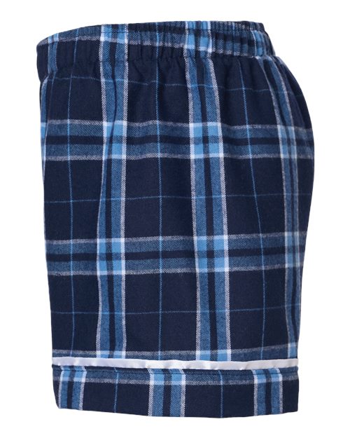 Boxercraft BY6501 Youth Flannel Shorts - Navy/ Columbia Plaid - side